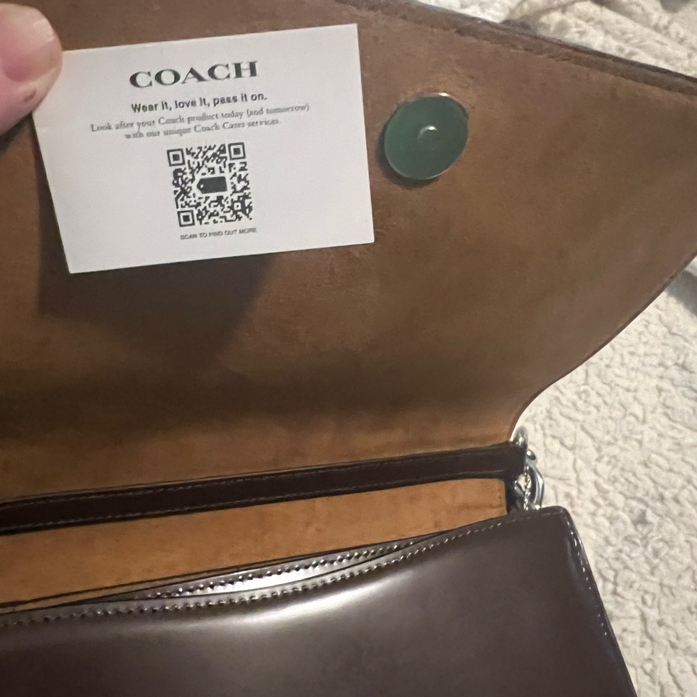 CoachRich Brown Leather Messenger Bag - Picture 4 of 5